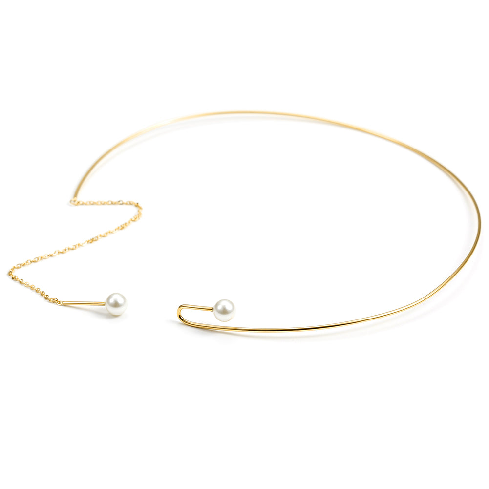 High polished white pearl necklace-NSSN619ST