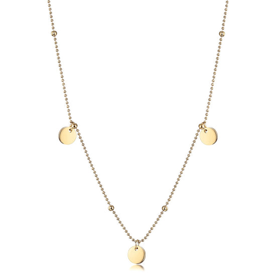 Stainless steel sequin necklace-NSSN637ST