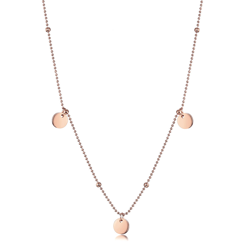 Stainless steel sequin necklace-NSSN637ST