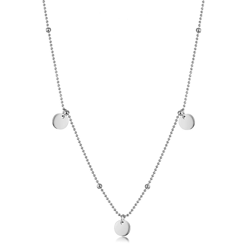 Stainless steel sequin necklace-NSSN637ST