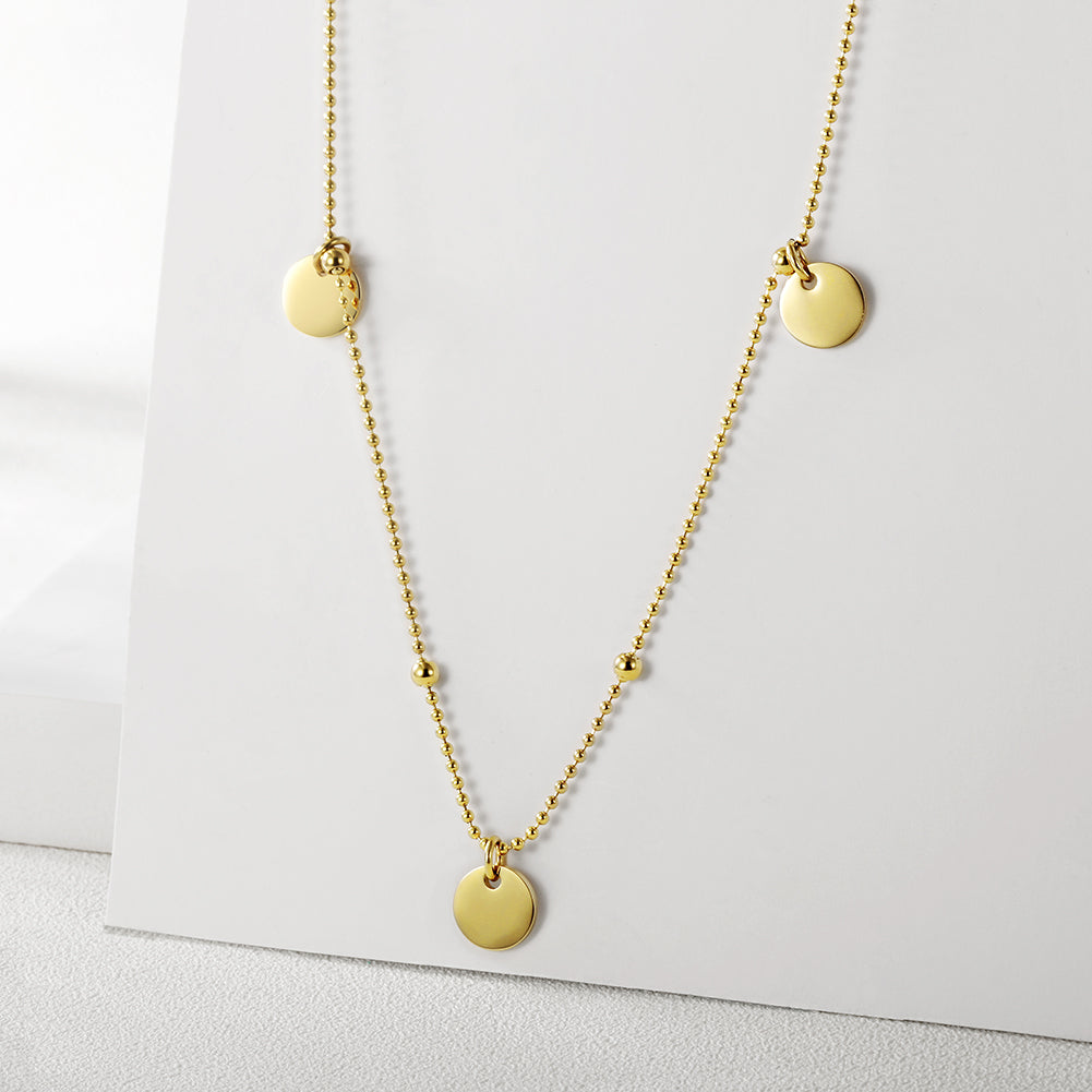 Stainless steel sequin necklace-NSSN637ST