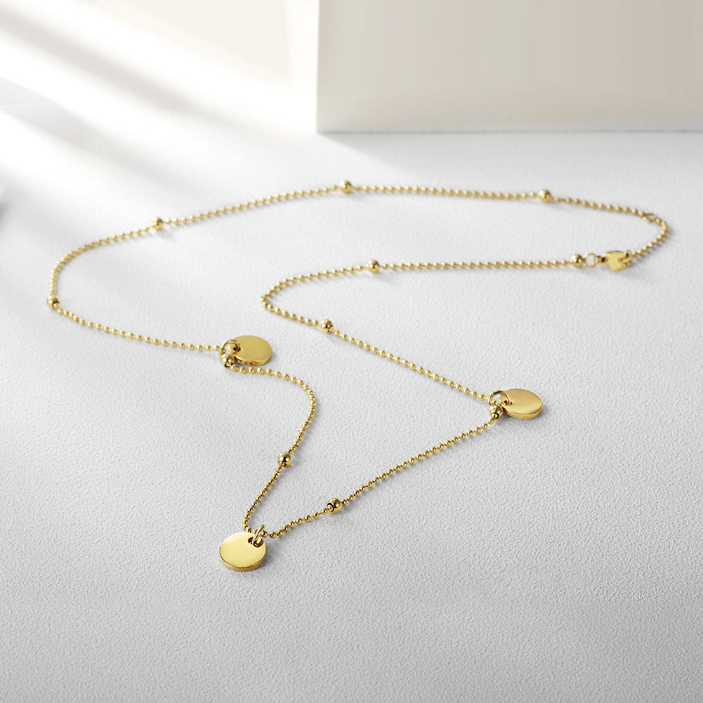 Stainless steel sequin necklace-NSSN637ST