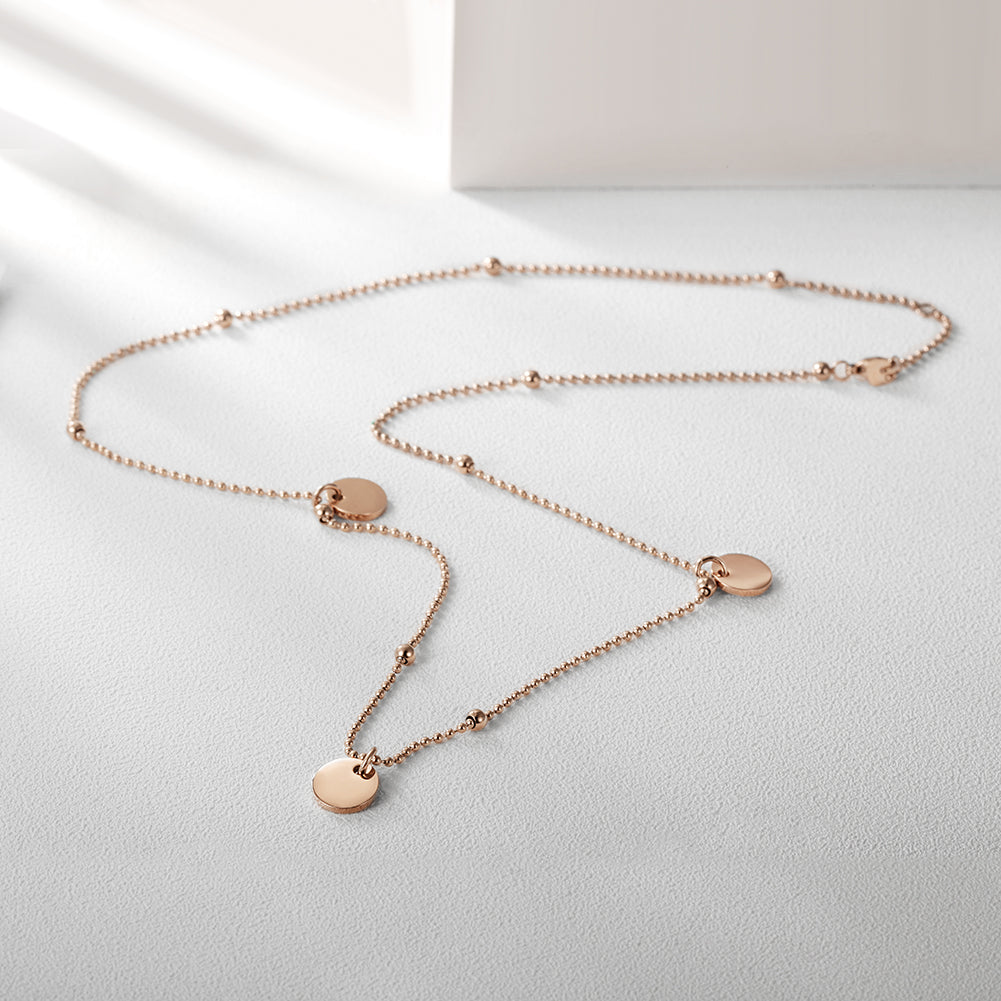 Stainless steel sequin necklace-NSSN637ST