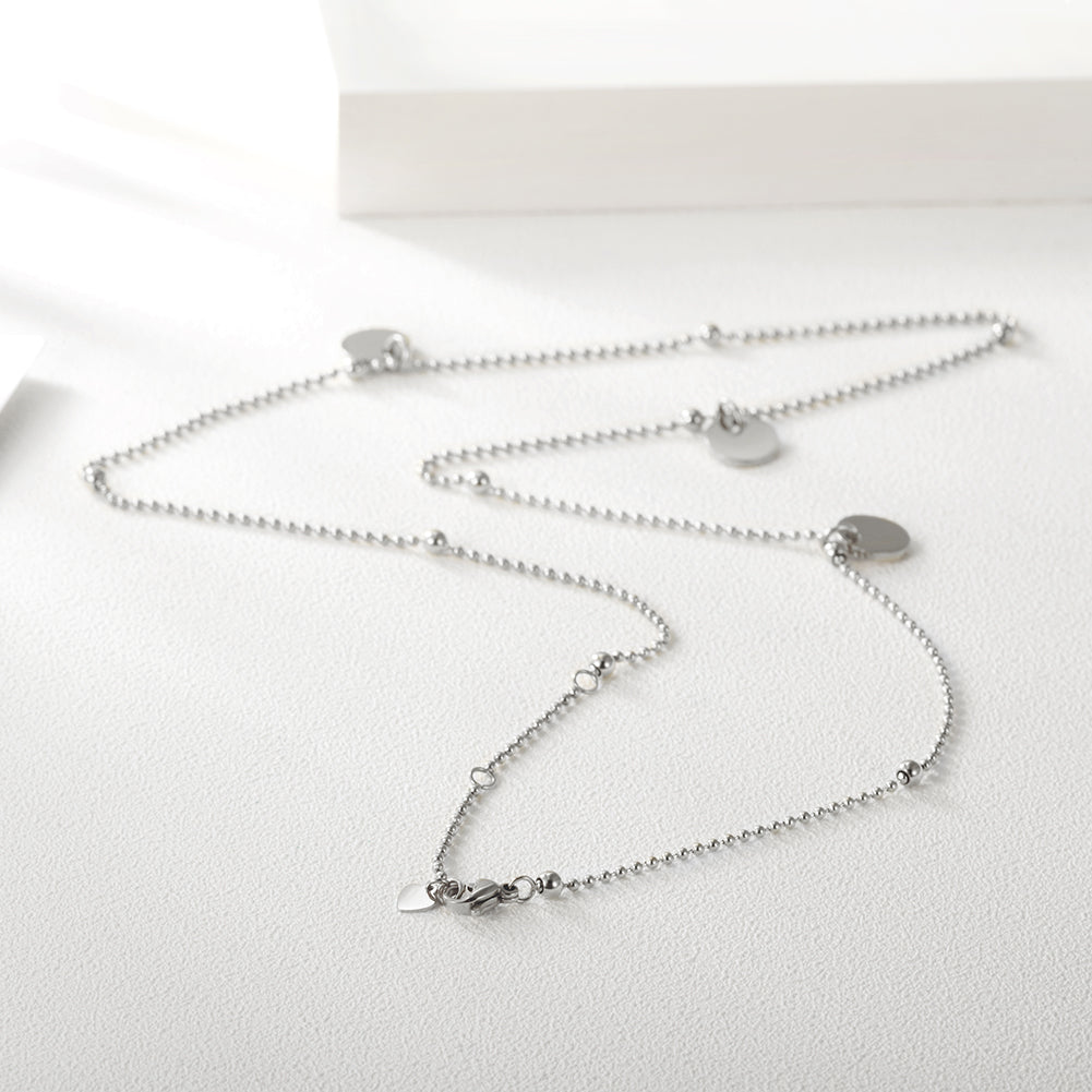 Stainless steel sequin necklace-NSSN637ST