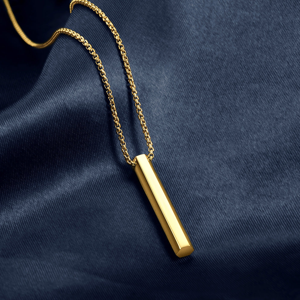 Stainless steel cylindrical necklace-NSSN641ST