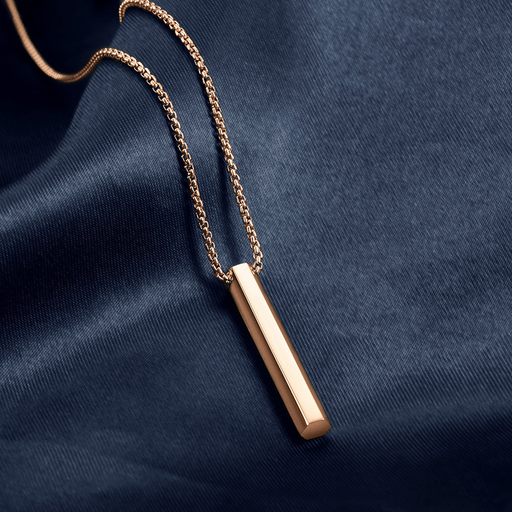Stainless steel cylindrical necklace-NSSN641ST
