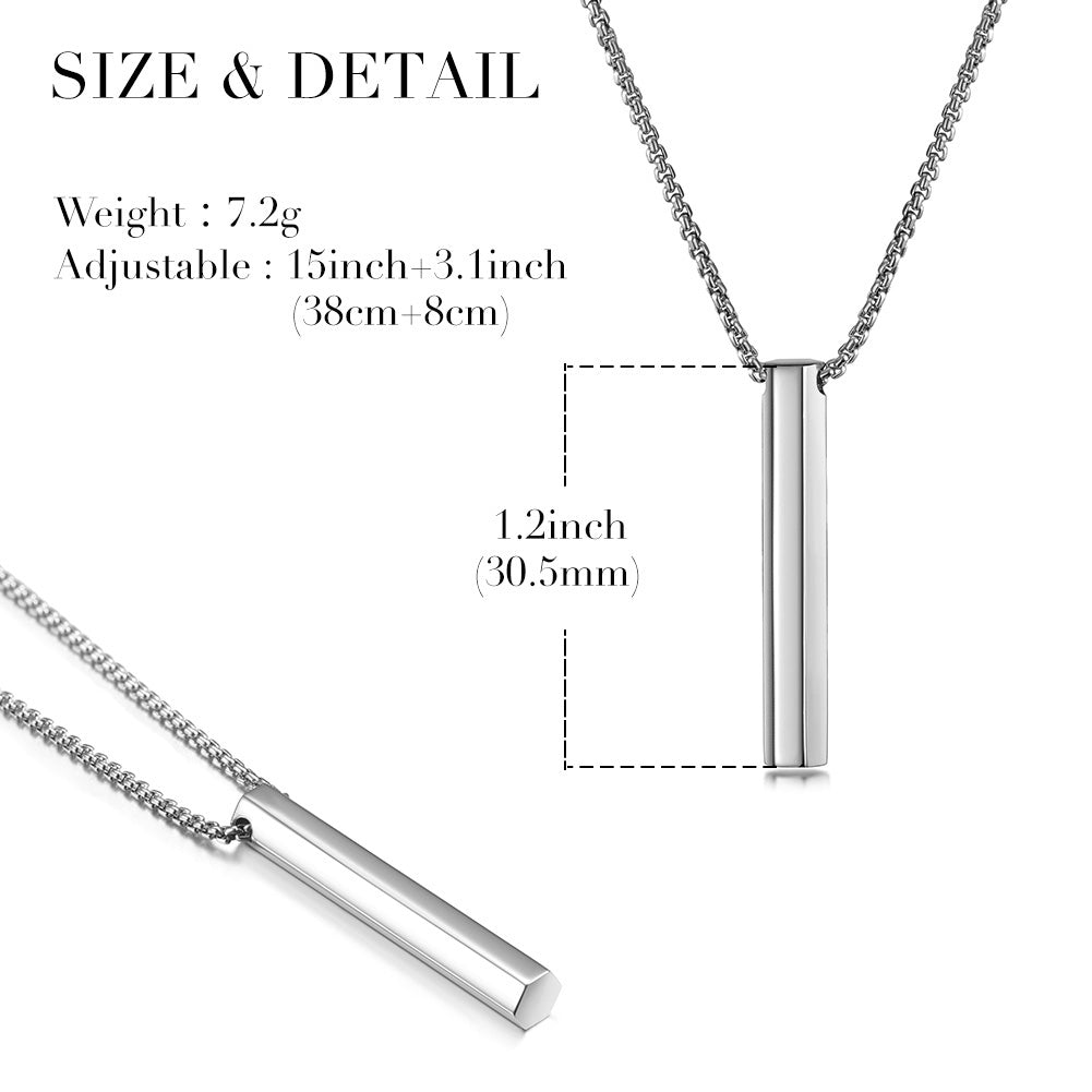 Stainless steel cylindrical necklace-NSSN641ST
