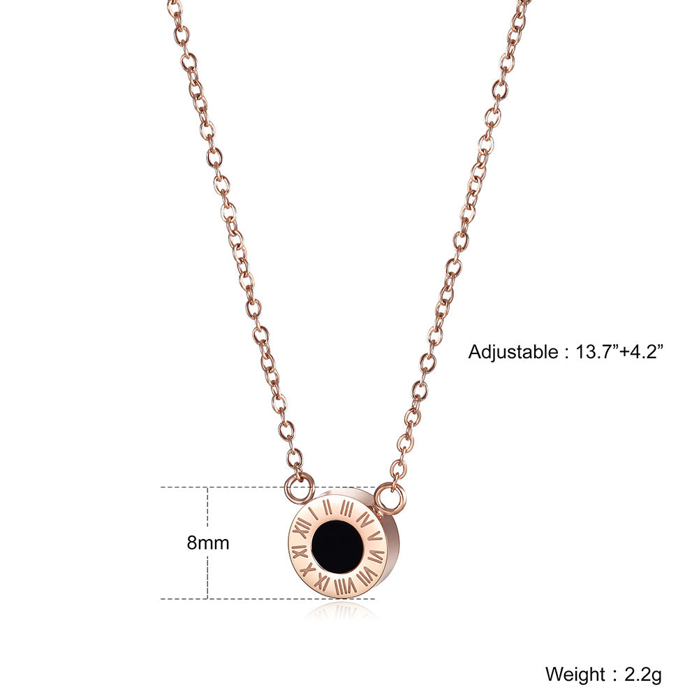 Round digital black gemstone necklace-NSSN642STBK