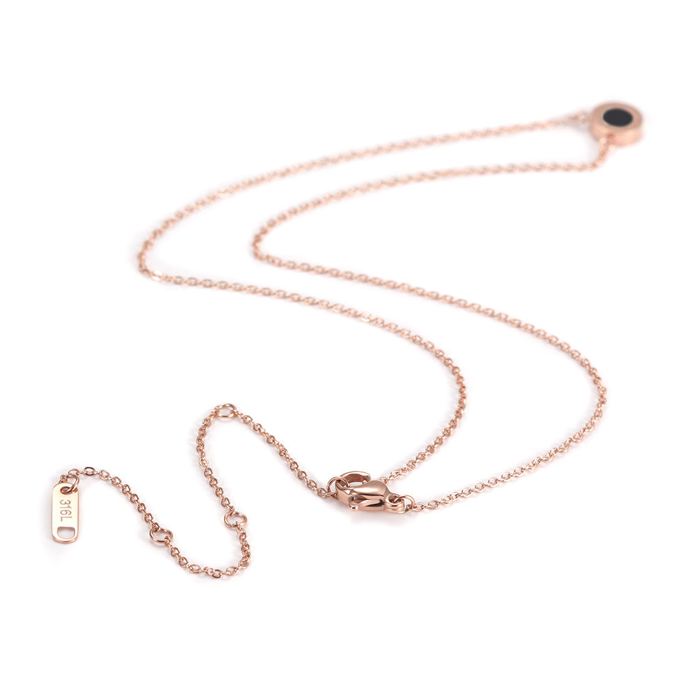Round digital black gemstone necklace-NSSN642STBK