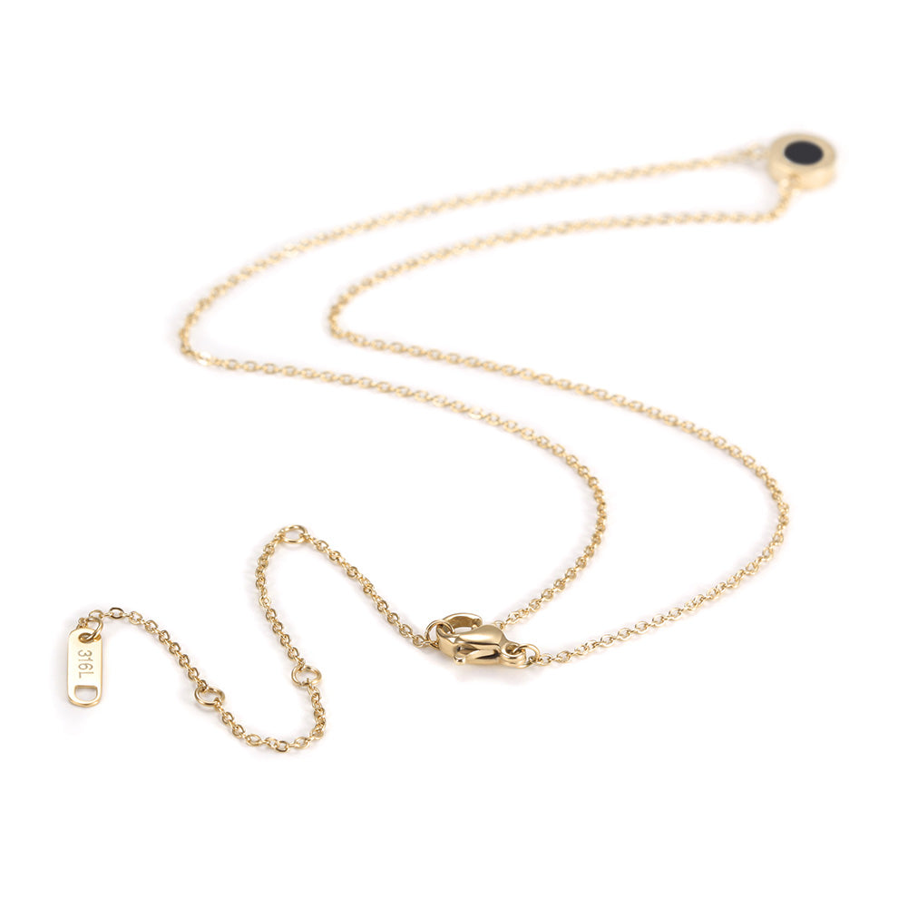 Round digital black gemstone necklace-NSSN642STBK