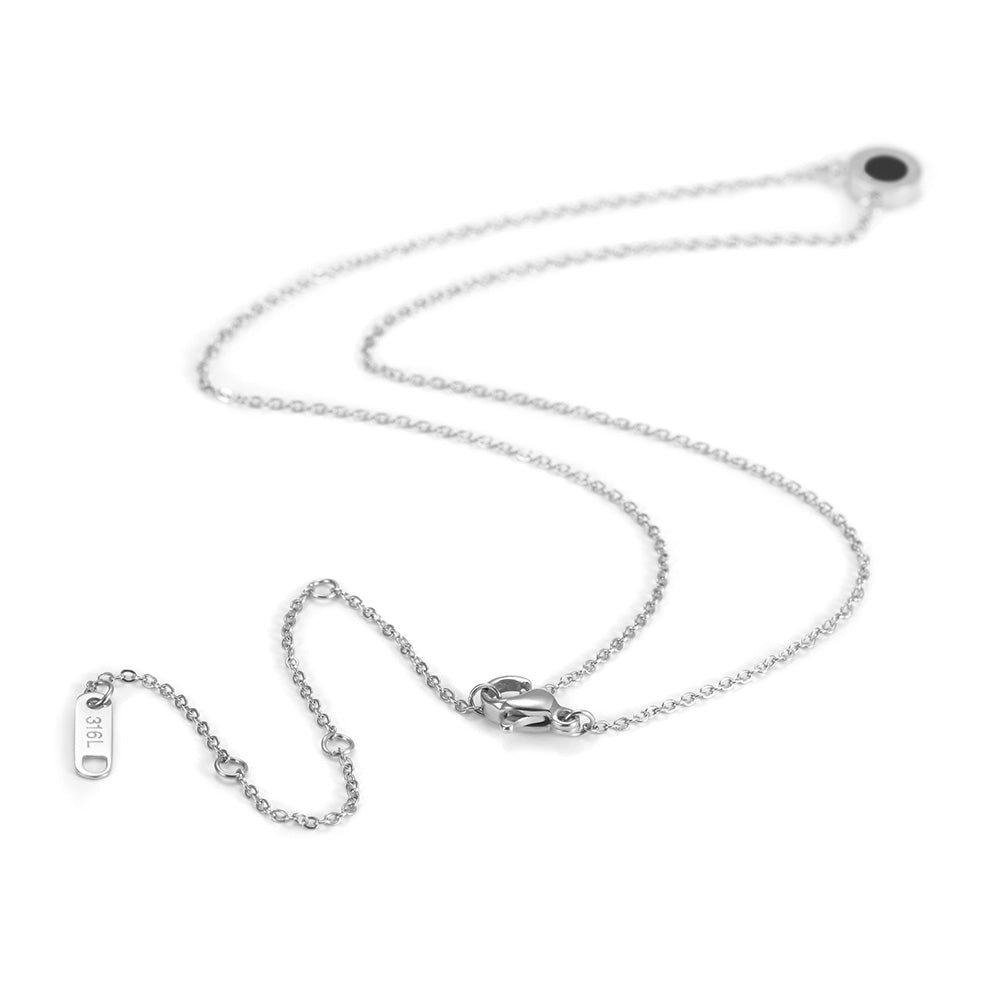 Round digital black gemstone necklace-NSSN642STBK