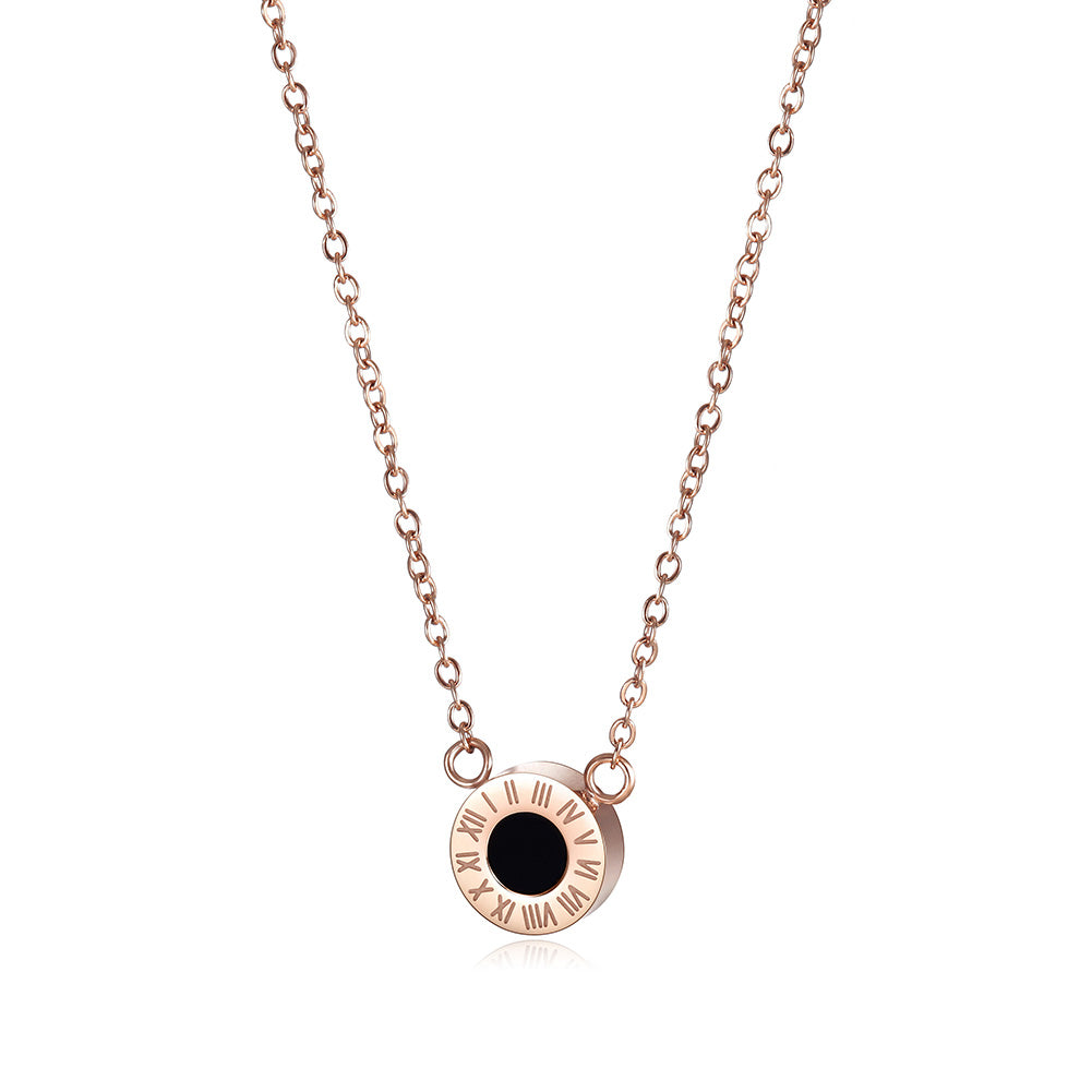 Round digital black gemstone necklace-NSSN642STBK