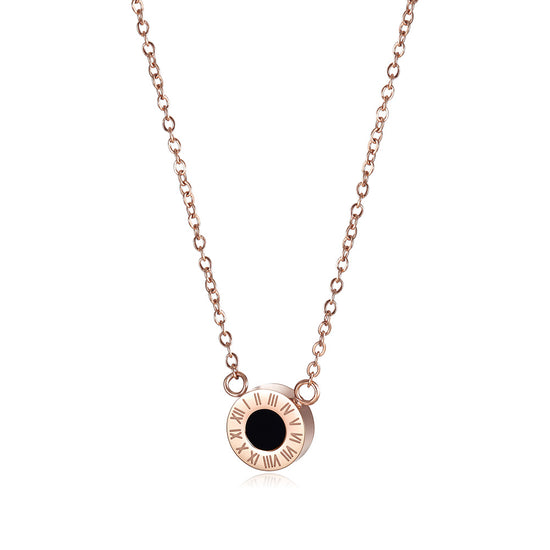 Round digital black gemstone necklace-NSSN642STBK
