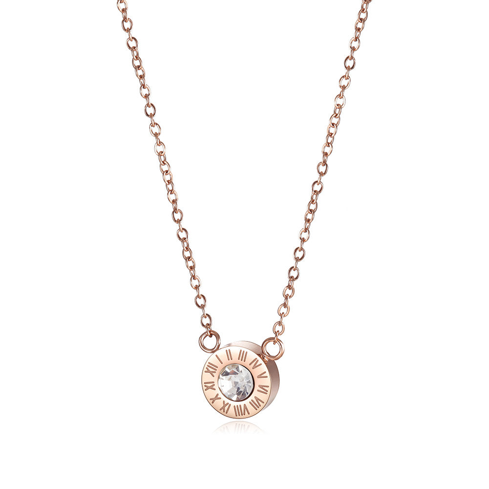 Circular digital zircon necklace-NSSN642ST