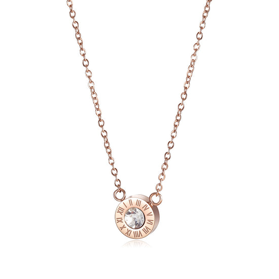 Circular digital zircon necklace-NSSN642ST