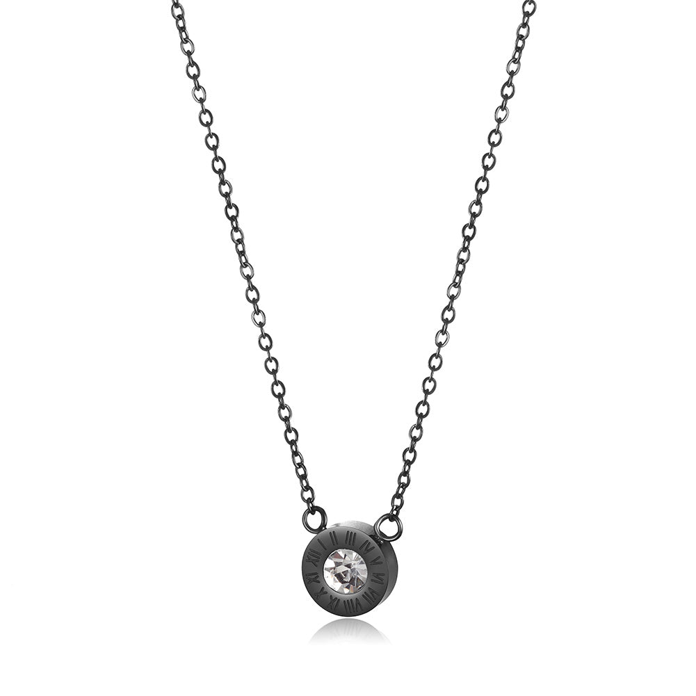 Circular digital zircon necklace-NSSN642ST