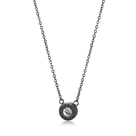 Circular digital zircon necklace-NSSN642ST