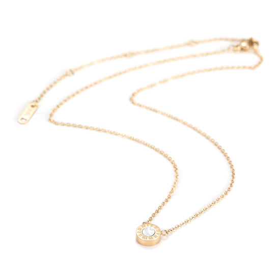 Circular digital zircon necklace-NSSN642STWT
