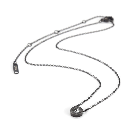 Circular digital zircon necklace-NSSN642ST