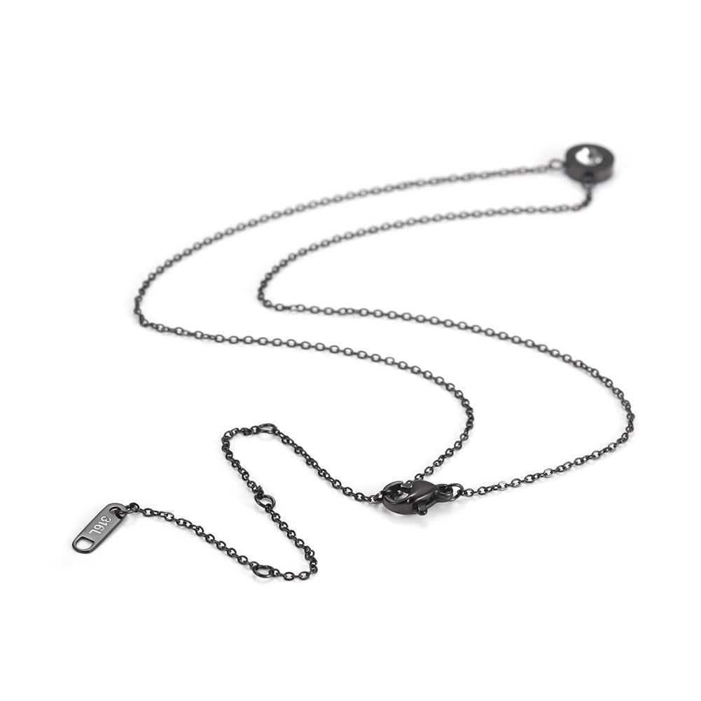 Circular digital zircon necklace-NSSN642ST