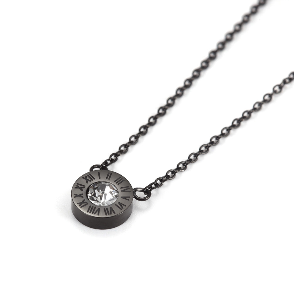 Circular digital zircon necklace-NSSN642ST