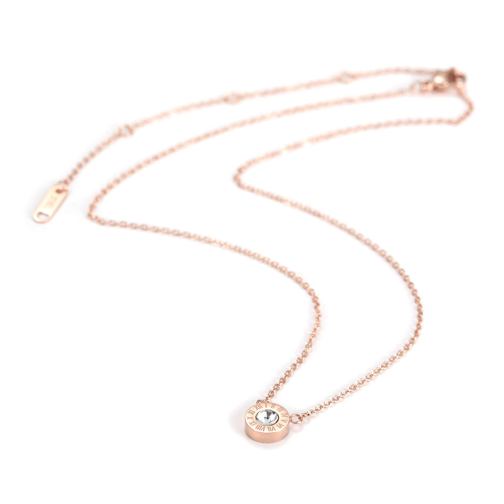 Circular digital zircon necklace-NSSN642ST