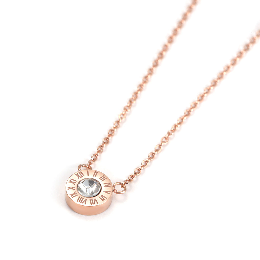 Circular digital zircon necklace-NSSN642ST