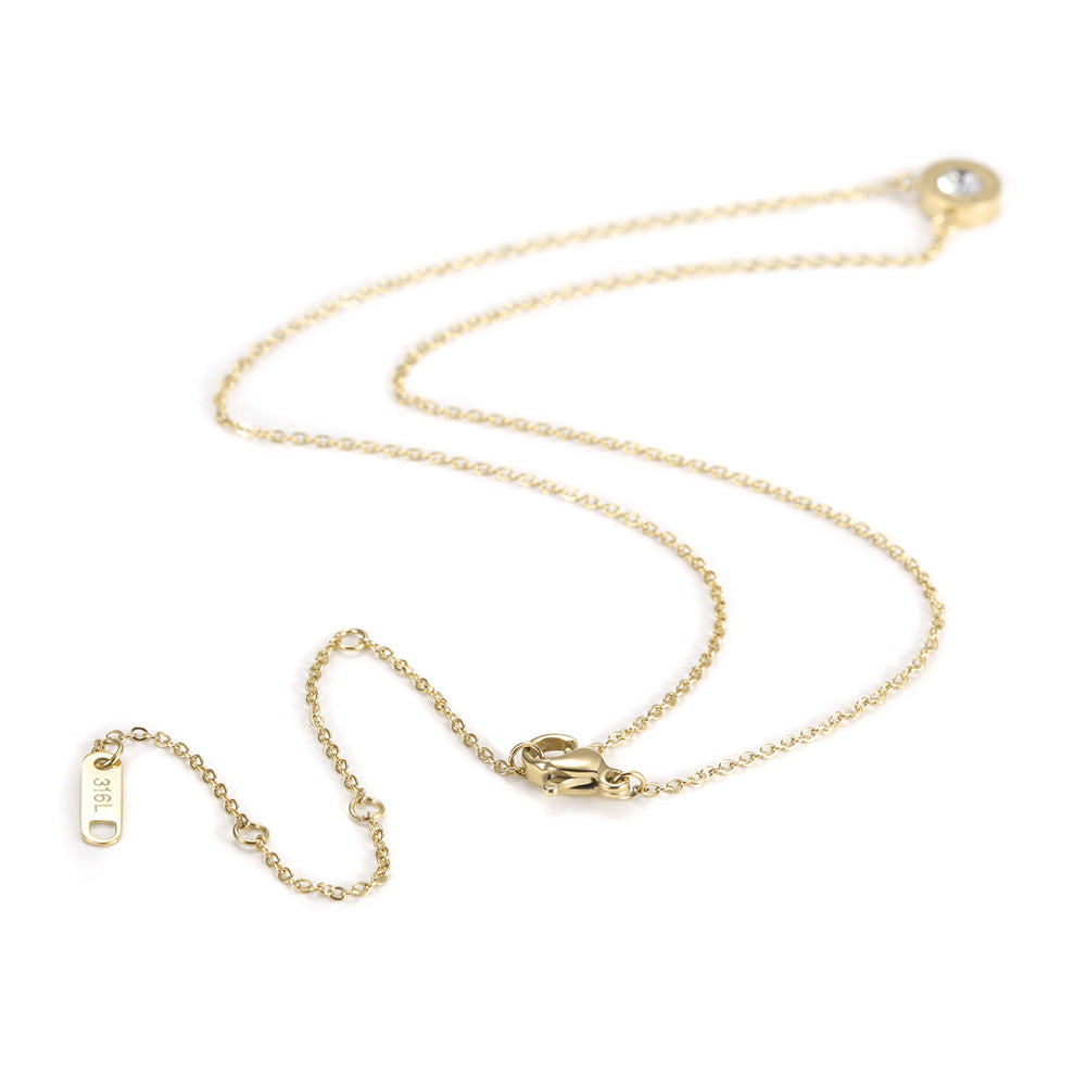 Circular digital zircon necklace-NSSN642ST
