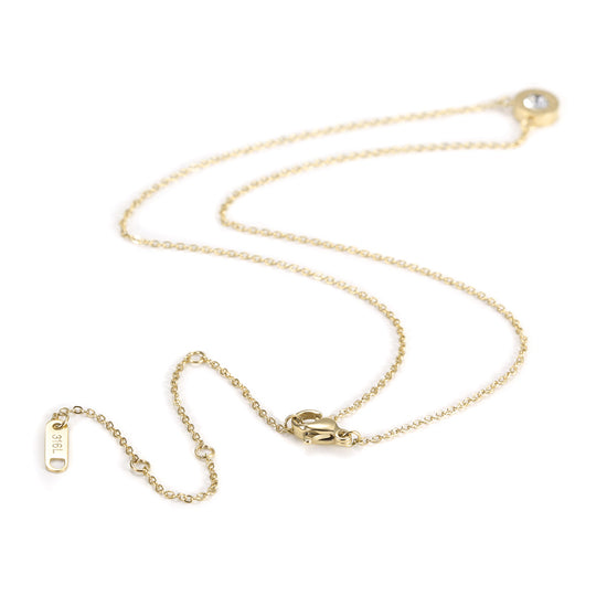 Circular digital zircon necklace-NSSN642ST