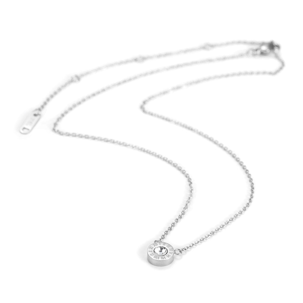 Circular digital zircon necklace-NSSN642ST