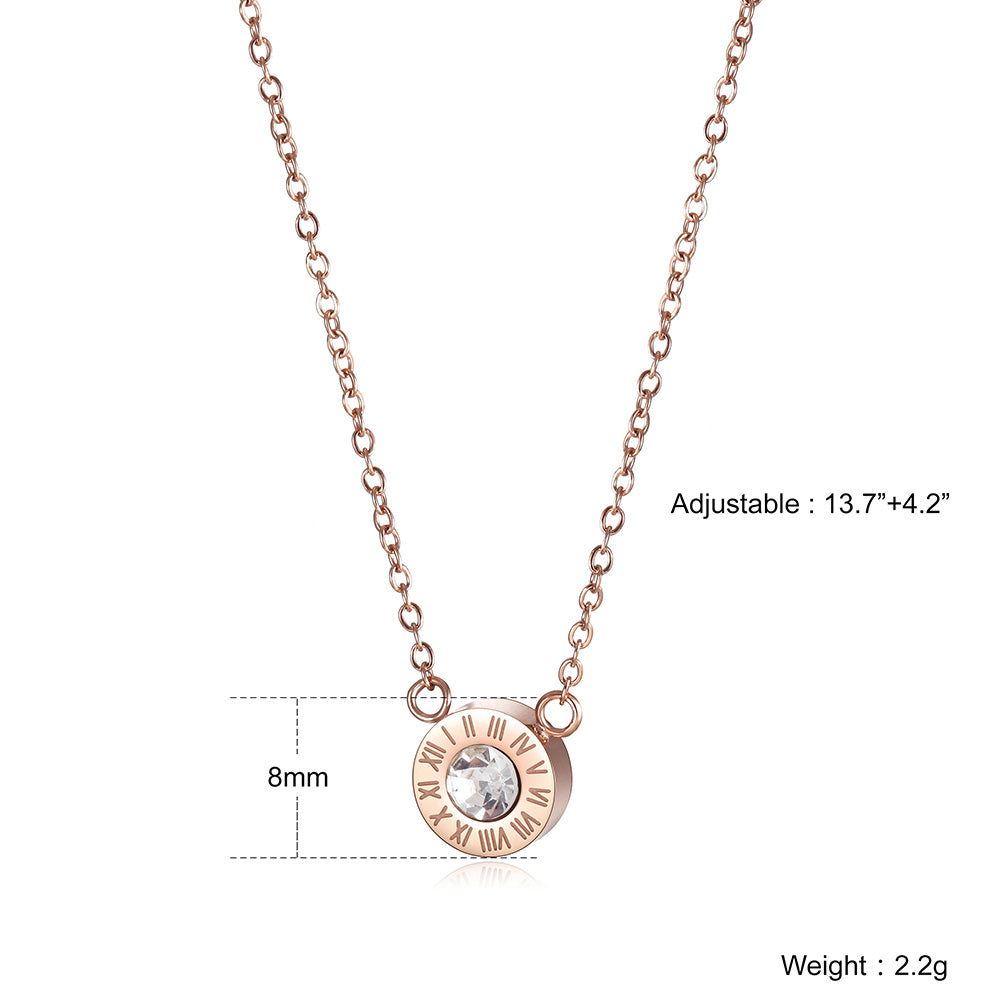 Circular digital zircon necklace-NSSN642ST