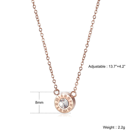 Circular digital zircon necklace-NSSN642ST