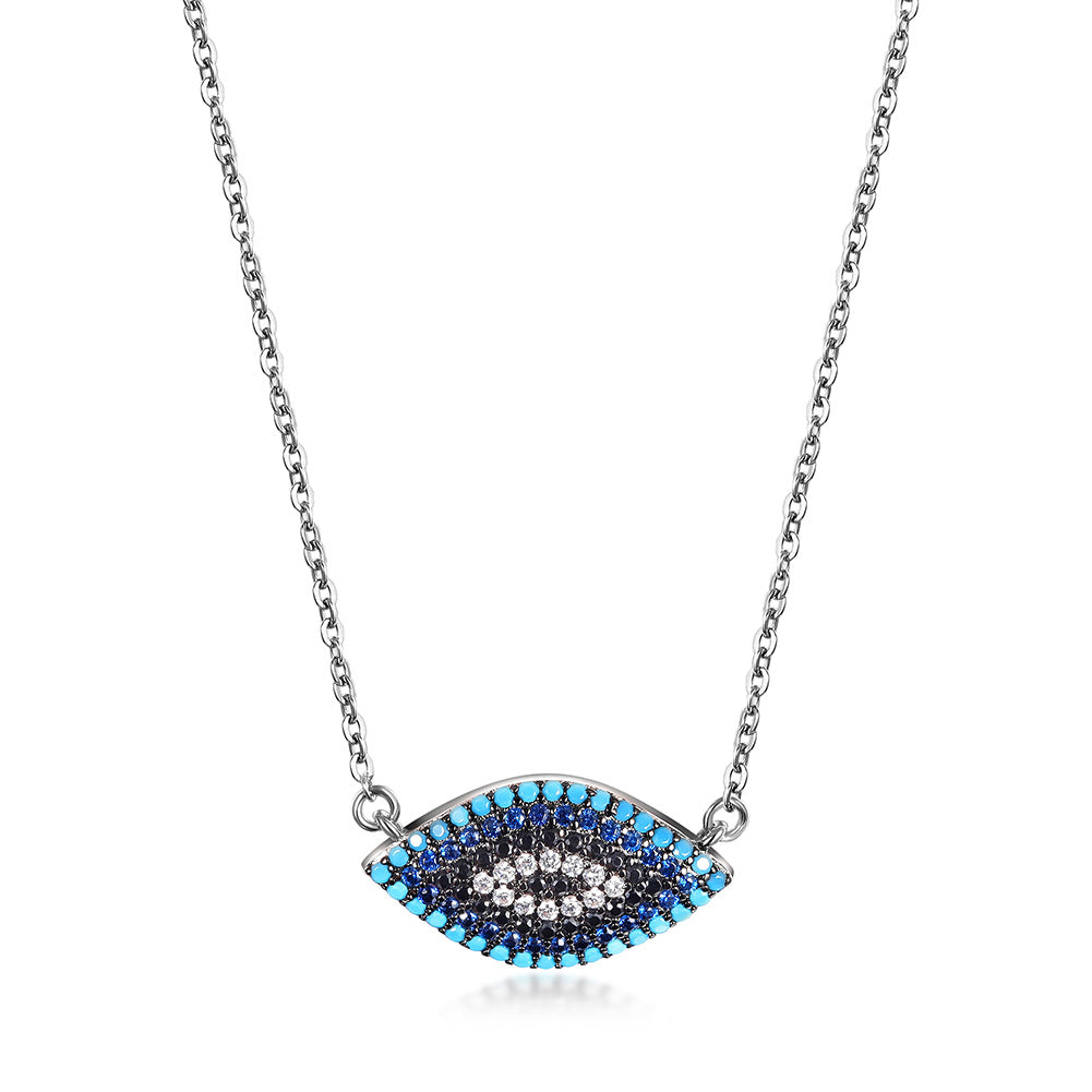 Colored zircon eye necklace-NSSN646ST
