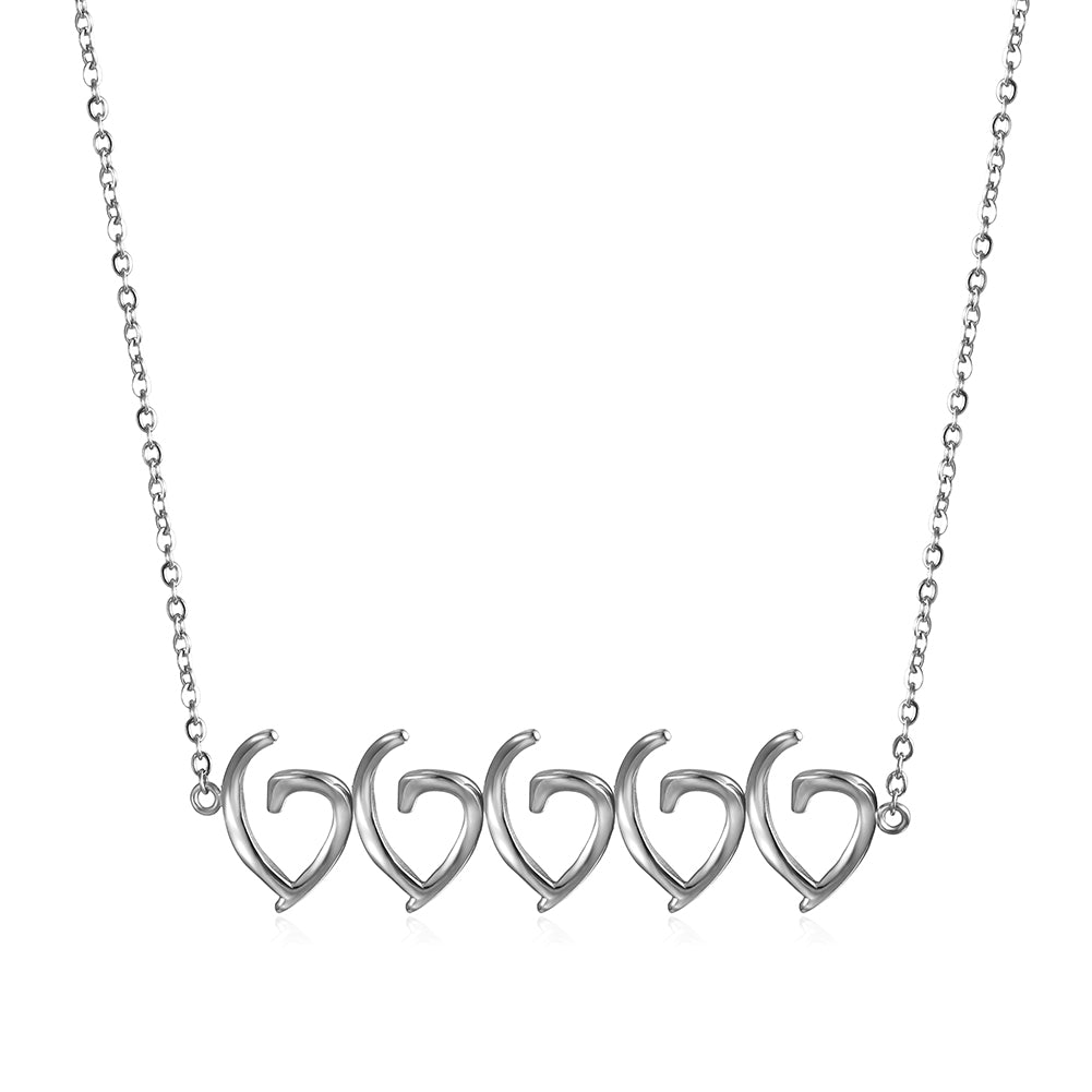 Irregular heart-shaped necklace-NSSN648ST