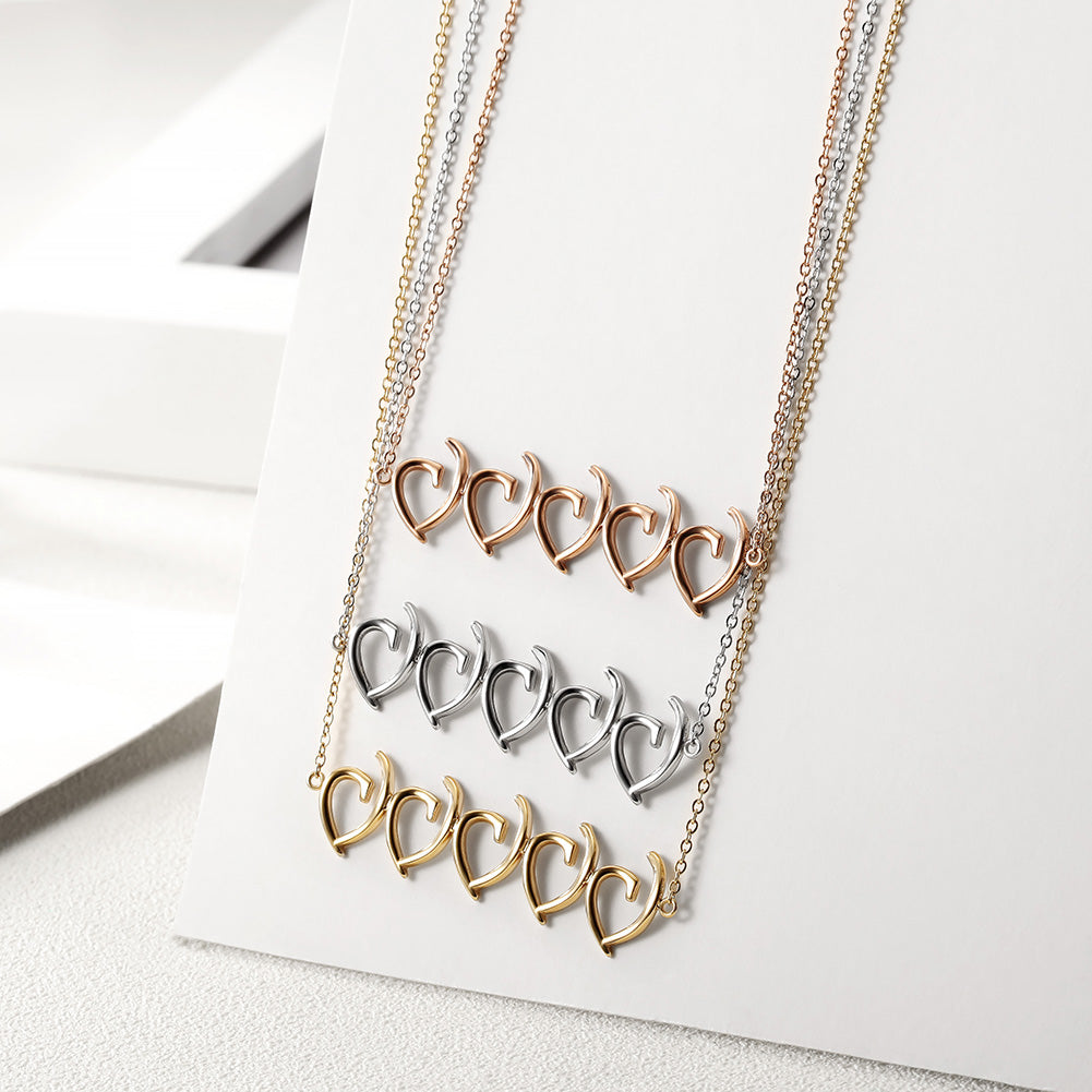 Irregular heart-shaped necklace-NSSN648ST