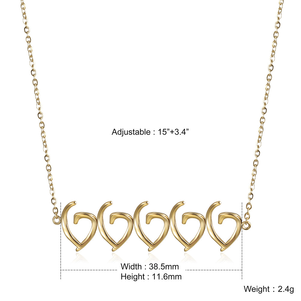 Irregular heart-shaped necklace-NSSN648ST