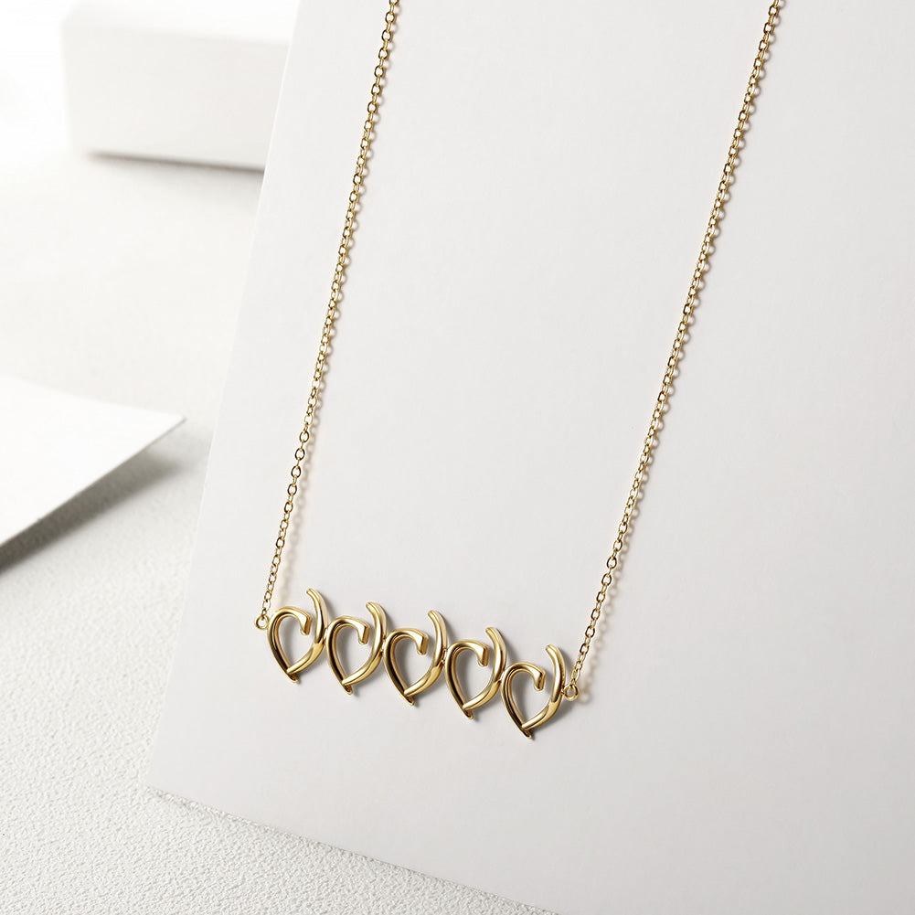 Irregular heart-shaped necklace-NSSN648ST