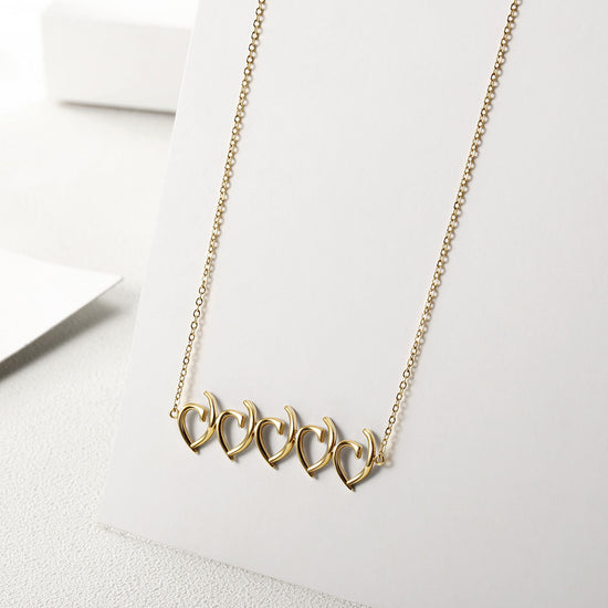 Irregular heart-shaped necklace-NSSN648ST