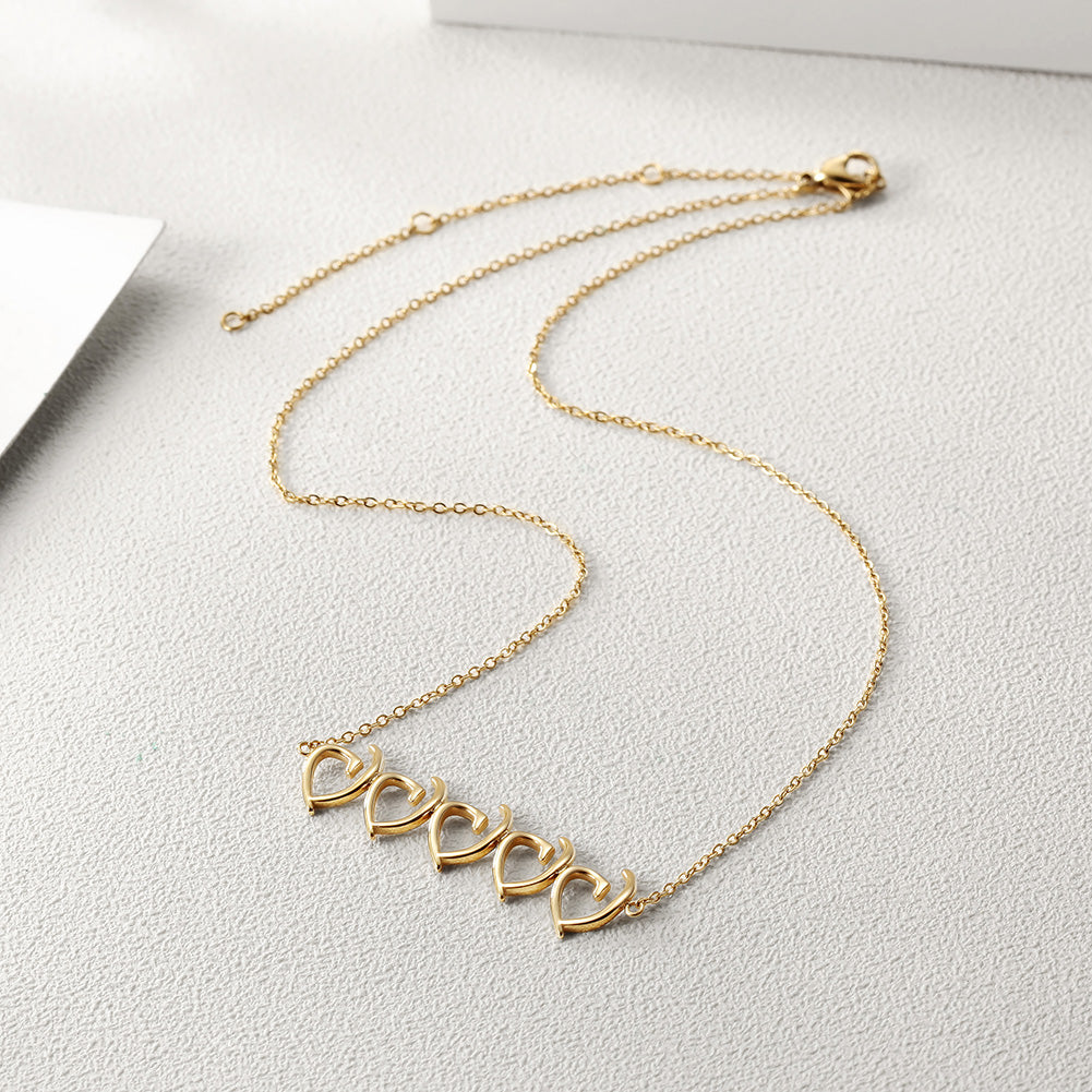 Irregular heart-shaped necklace-NSSN648ST