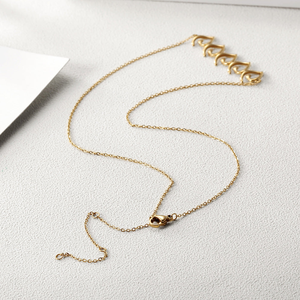 Irregular heart-shaped necklace-NSSN648ST