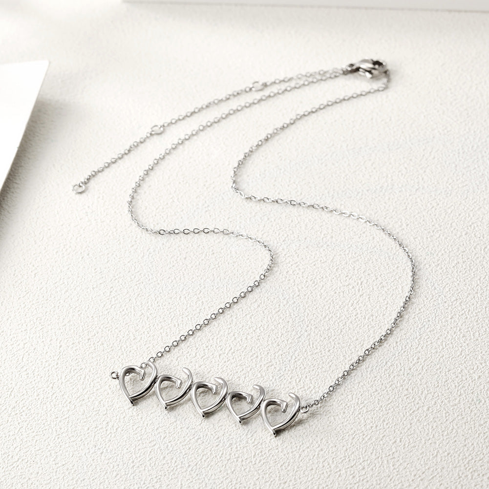 Irregular heart-shaped necklace-NSSN648ST