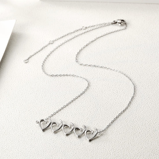 Irregular heart-shaped necklace-NSSN648ST