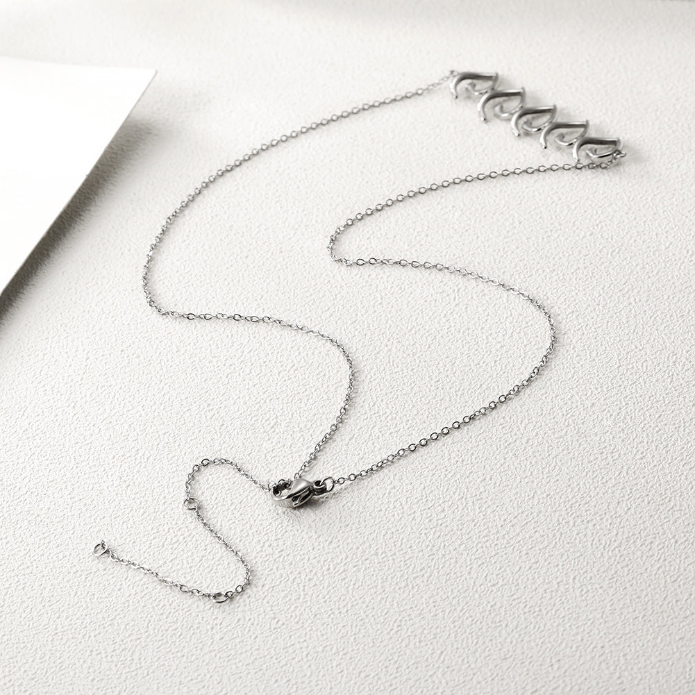 Irregular heart-shaped necklace-NSSN648ST