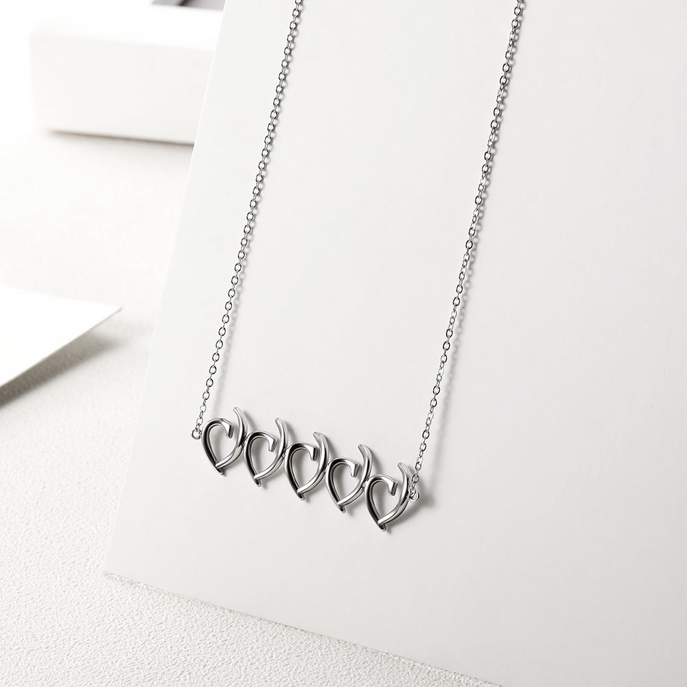 Irregular heart-shaped necklace-NSSN648ST