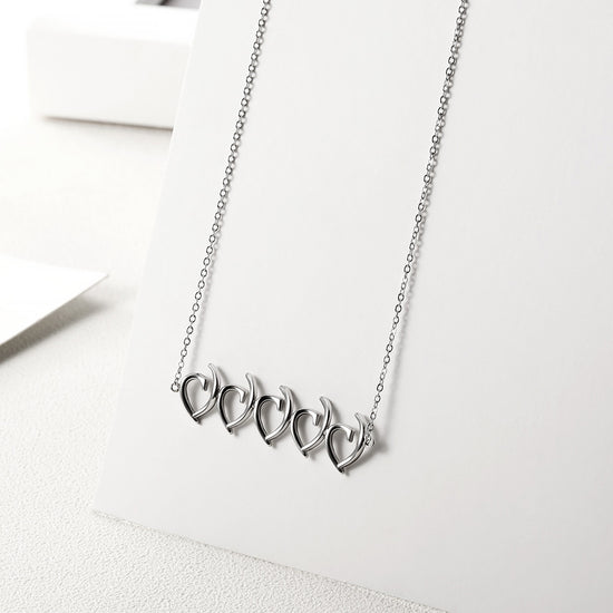 Irregular heart-shaped necklace-NSSN648ST