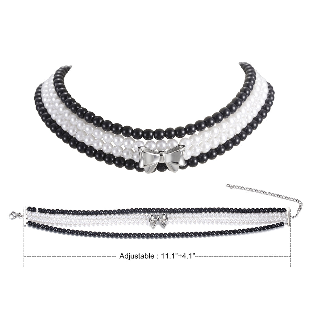 Silver bow necklace-NSSN650ST