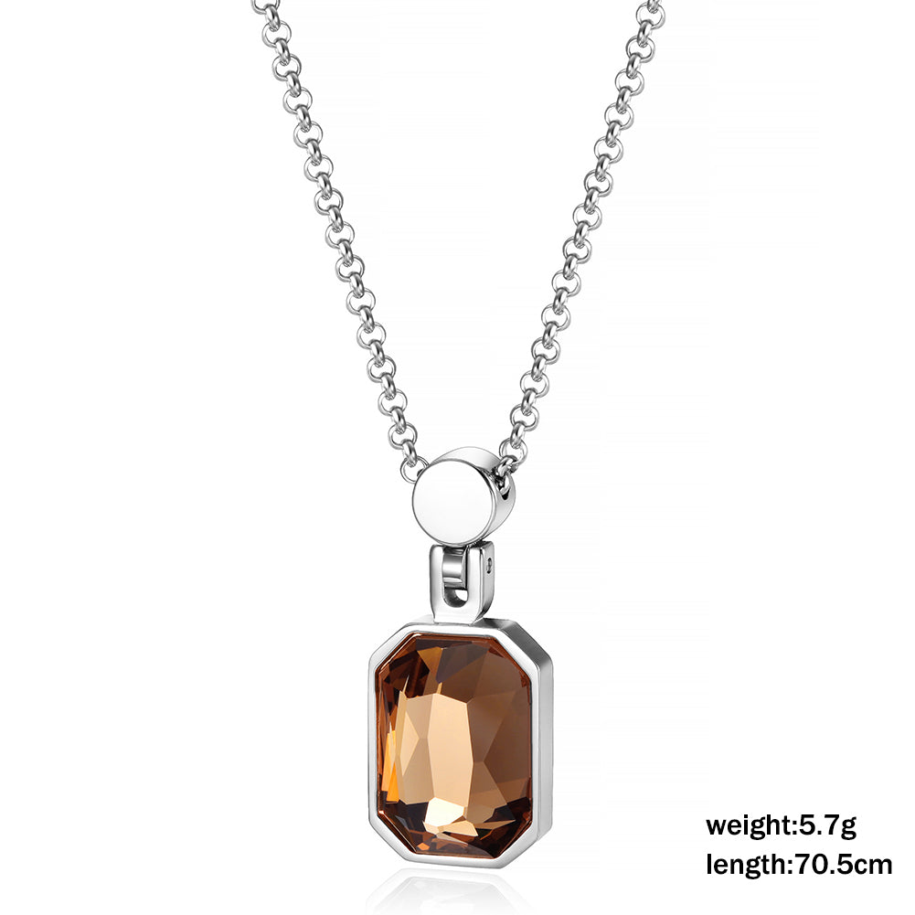Big gemstone necklace-NSSN659ST