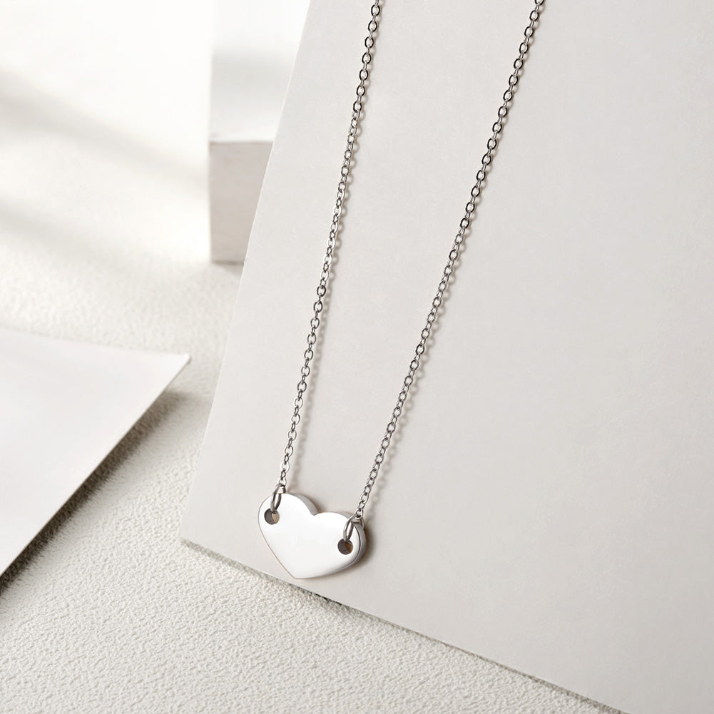 Love high polished necklace-NSSN661ST