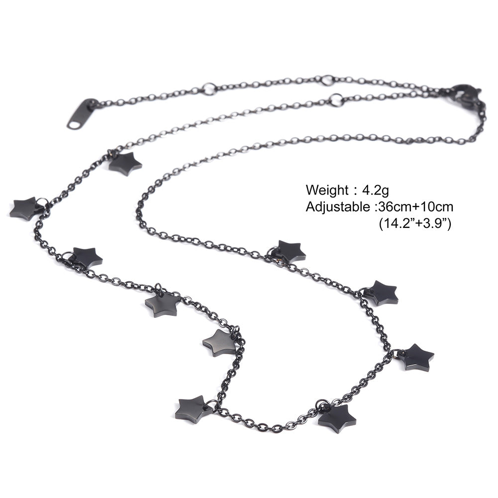 Five pointed star necklace-NSSN666ST