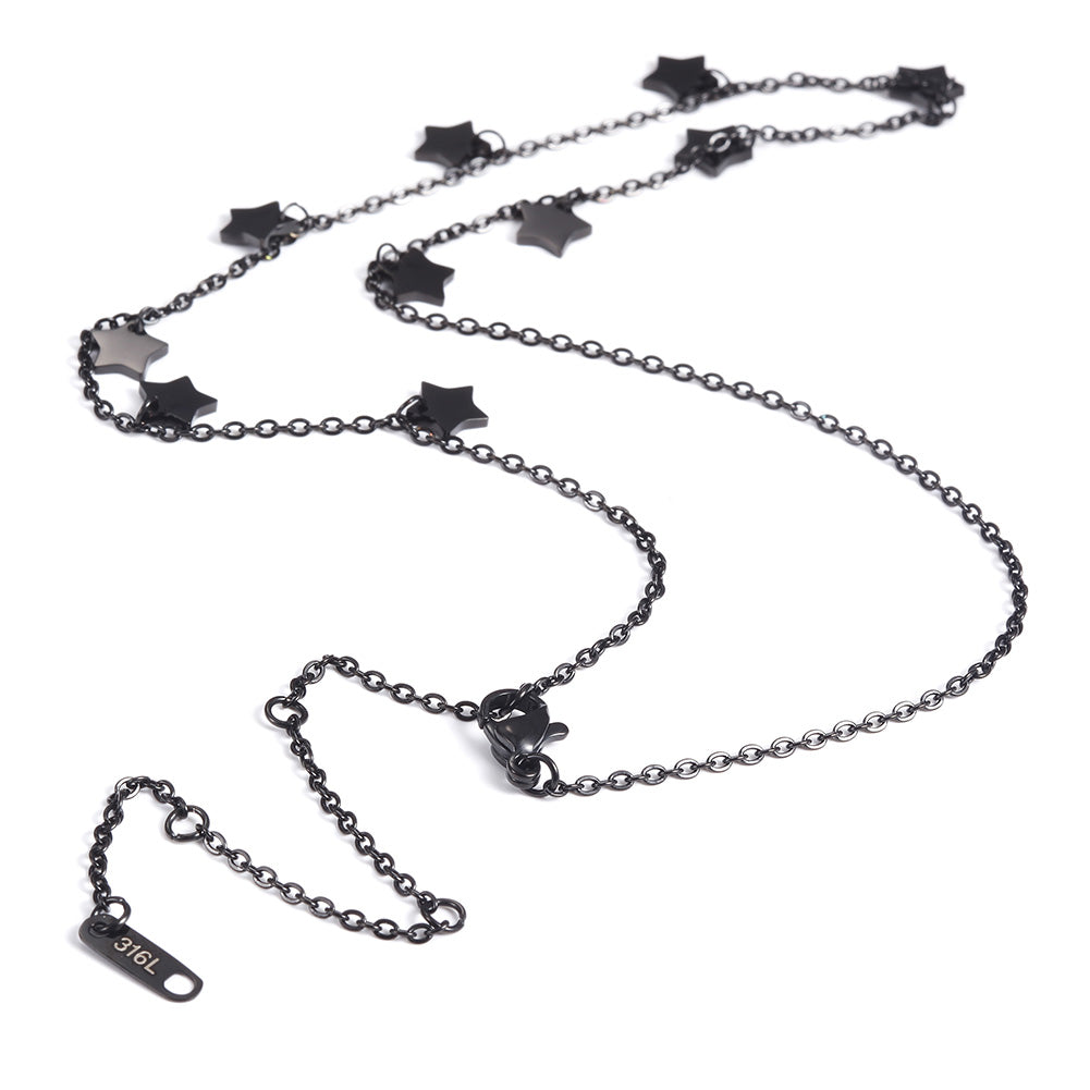 Five pointed star necklace-NSSN666ST